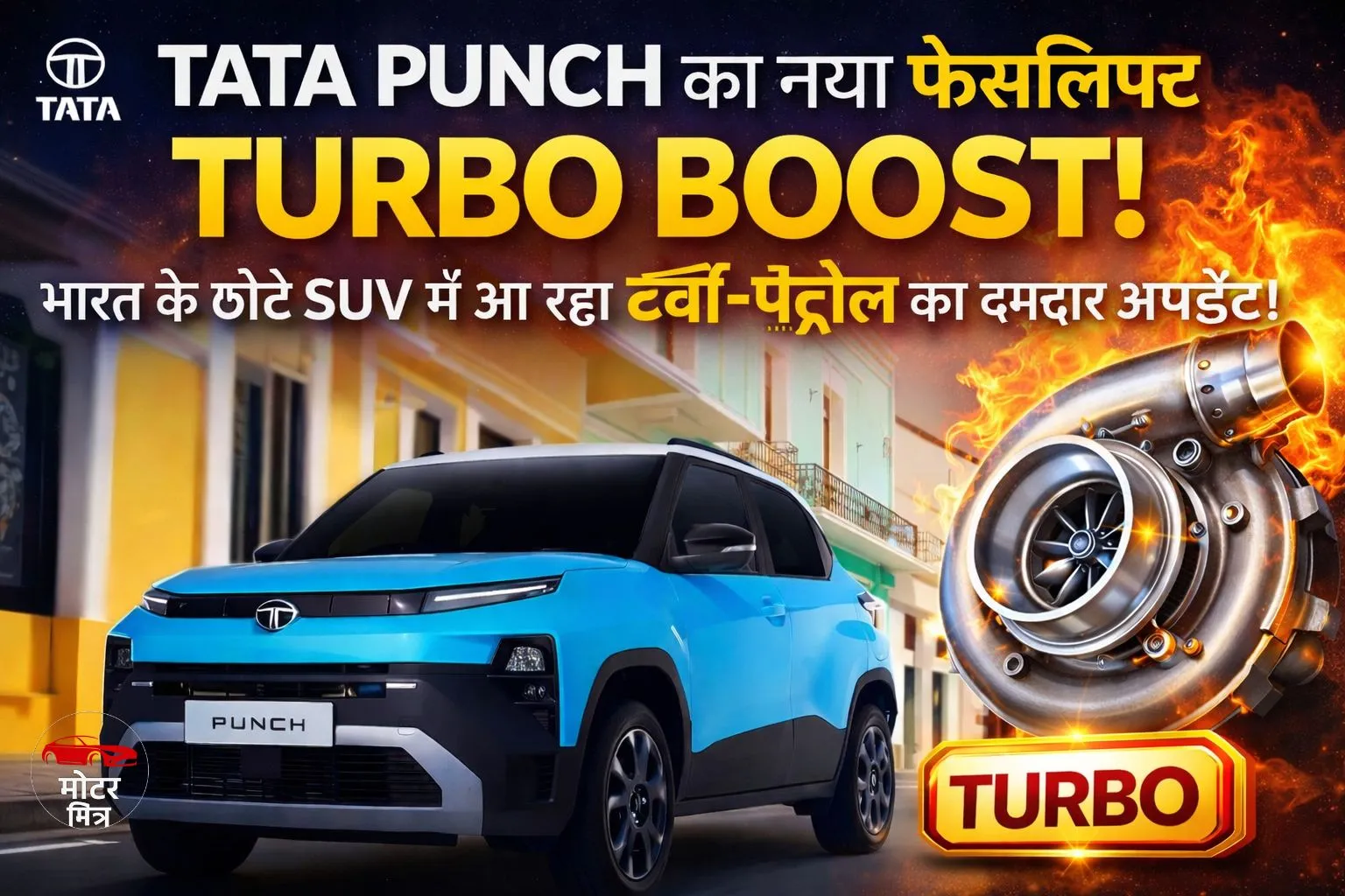 टाटा पंच फेसलिफ्ट में टर्बो-पेट्रोल इंजन की एंट्री: छोटे SUV सेगमेंट में धमाकेदार परफॉर्मेंस अपग्रेड आने वाला है!
